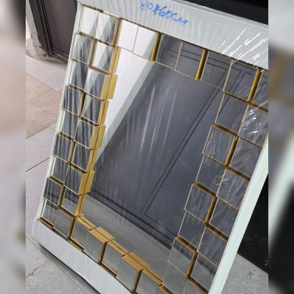 Rectangular Geometric Wall Mirror