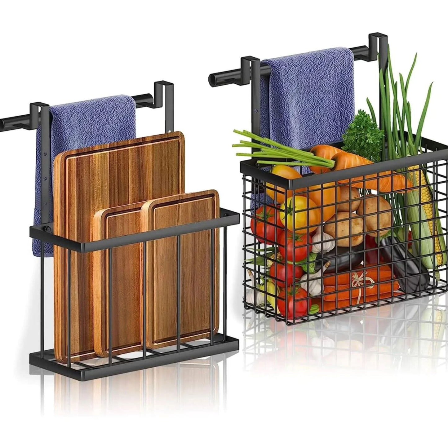 2pc over the cabinet door organizer