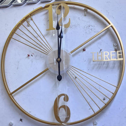 Golden Metal Wall Clock