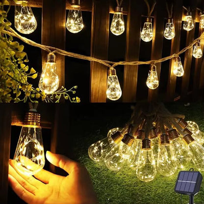 Vintage Hemp Rope Christmas Lights 10m USB  Solar Indoor And Outdoor Gha