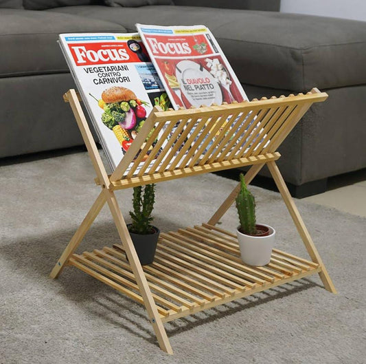 Simple bamboo magazine rack