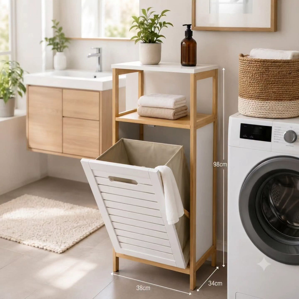 Bamboo Laundry Hamper Basket