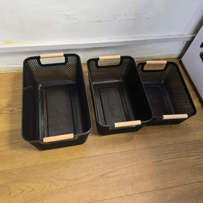 Set of 3 mesh storage baskets
