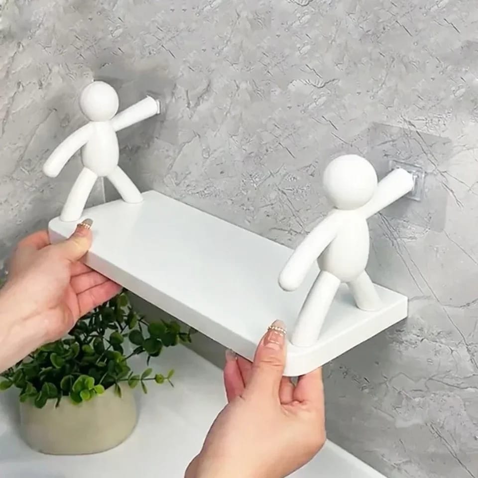 Wall adhesive single layer bathroom organizer