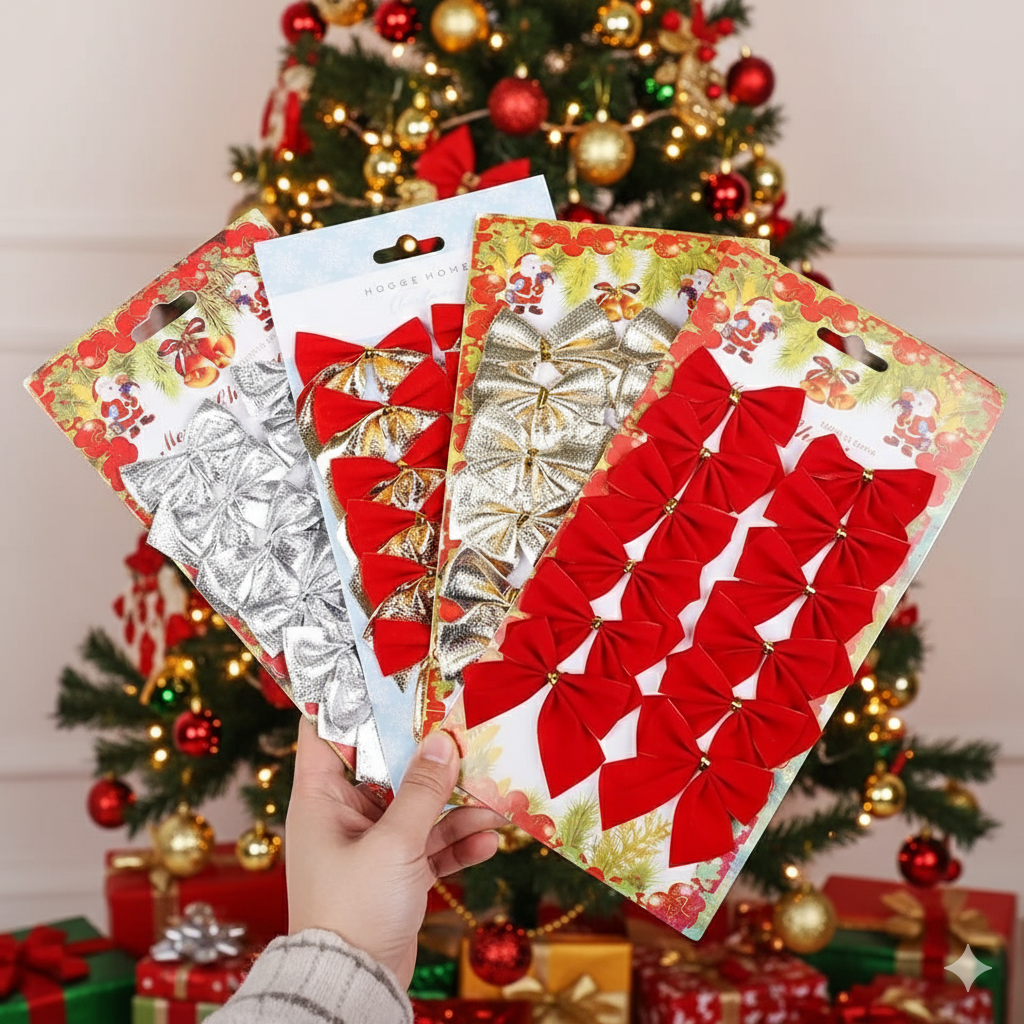12pc Christmas Bows Tree Decor