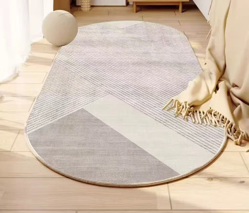Soft Plush Oval Bedside Runner Rug