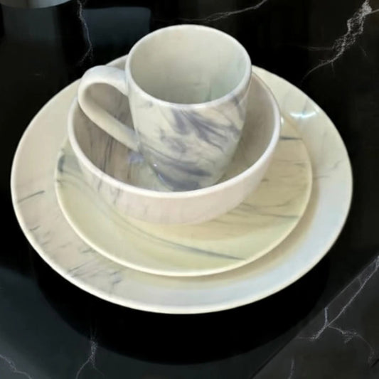 24 Pcs marble ceramic dinner set