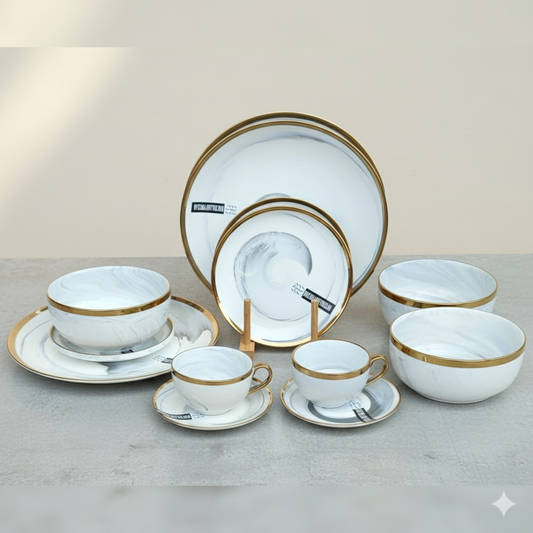 36pc Dinner set with gold rim