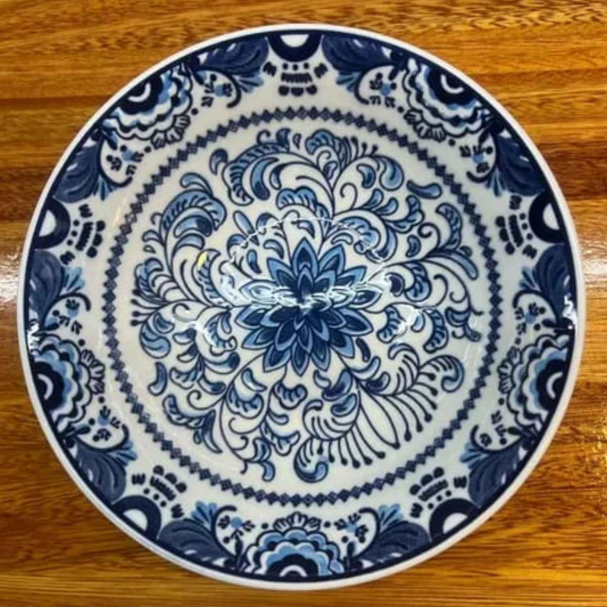 6Pcs White And Blue Ceramic Breakfast Plates