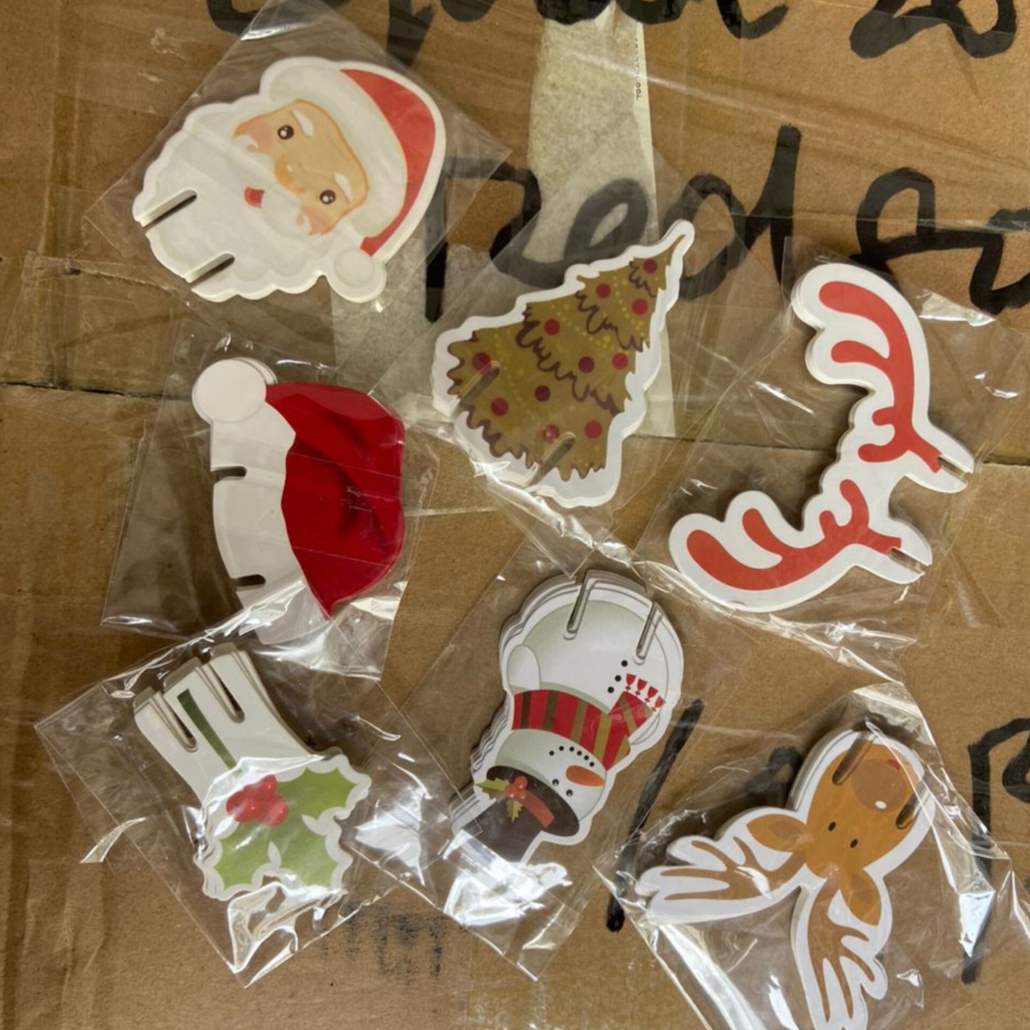 10 pieces Christmas cup card wine cocktail topper