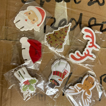 10 pieces Christmas cup card wine cocktail topper
