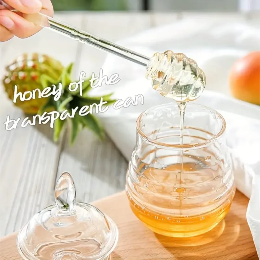 250ml Glass Honey Dispenser With Dipper