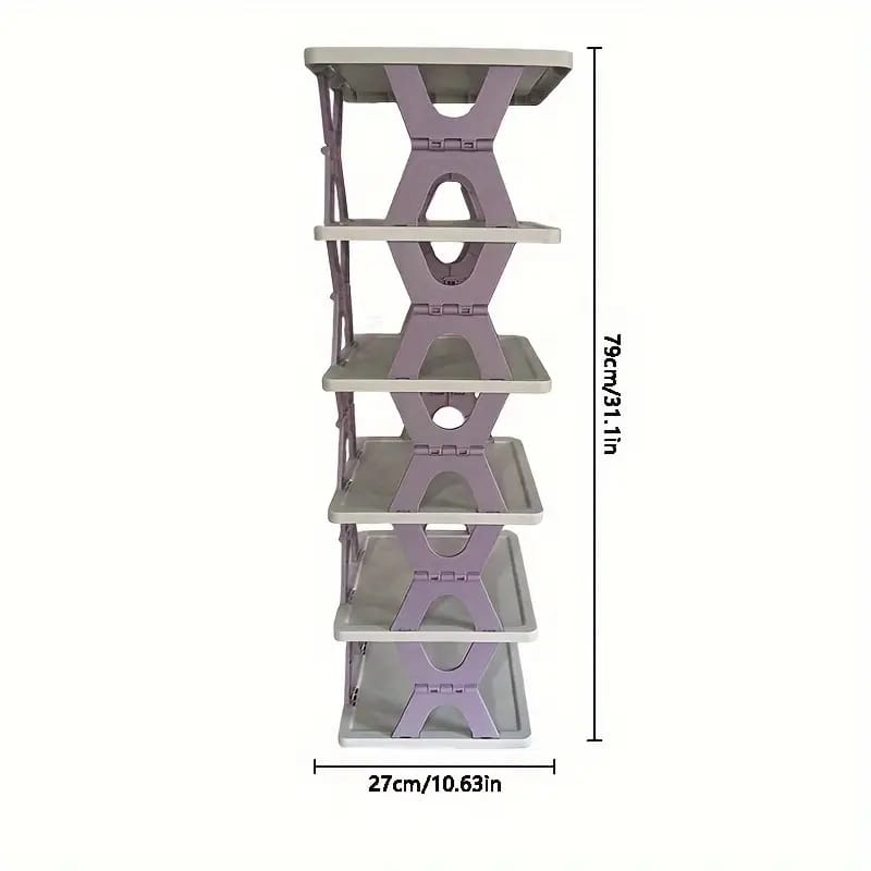 6 layered retracting shoe rack