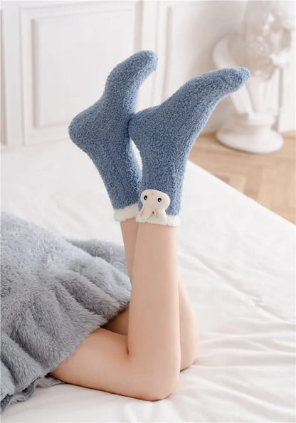 Winter coral fleece socks