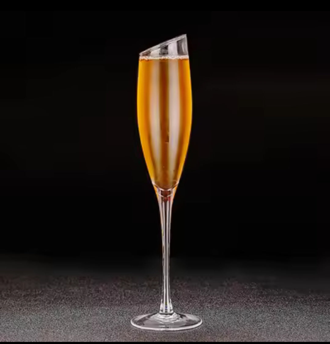 6Pc Slanted champagne glasses flutes