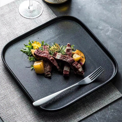 6Pc 10 Inch Square Ceramic Dinner Plates