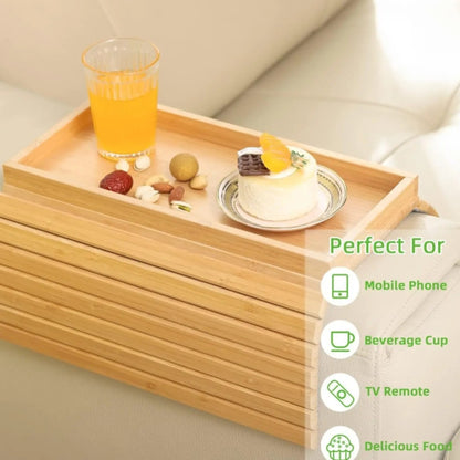 Foldable Bamboo Sofa Arm Rest Organizer