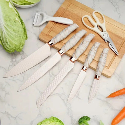 16Pcs/Stainless Steel Kitchen Knife Silicone kitchenware set