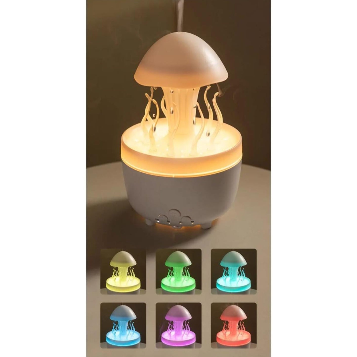 Raindrop cute jellyfish rotating air humidifier