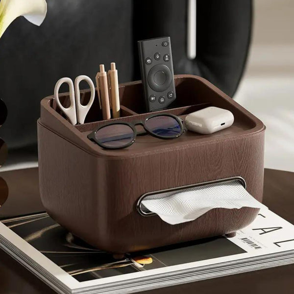 Wood Grain Tissue Holder Storage