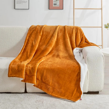 Sherpa flannel throw fleece blanket