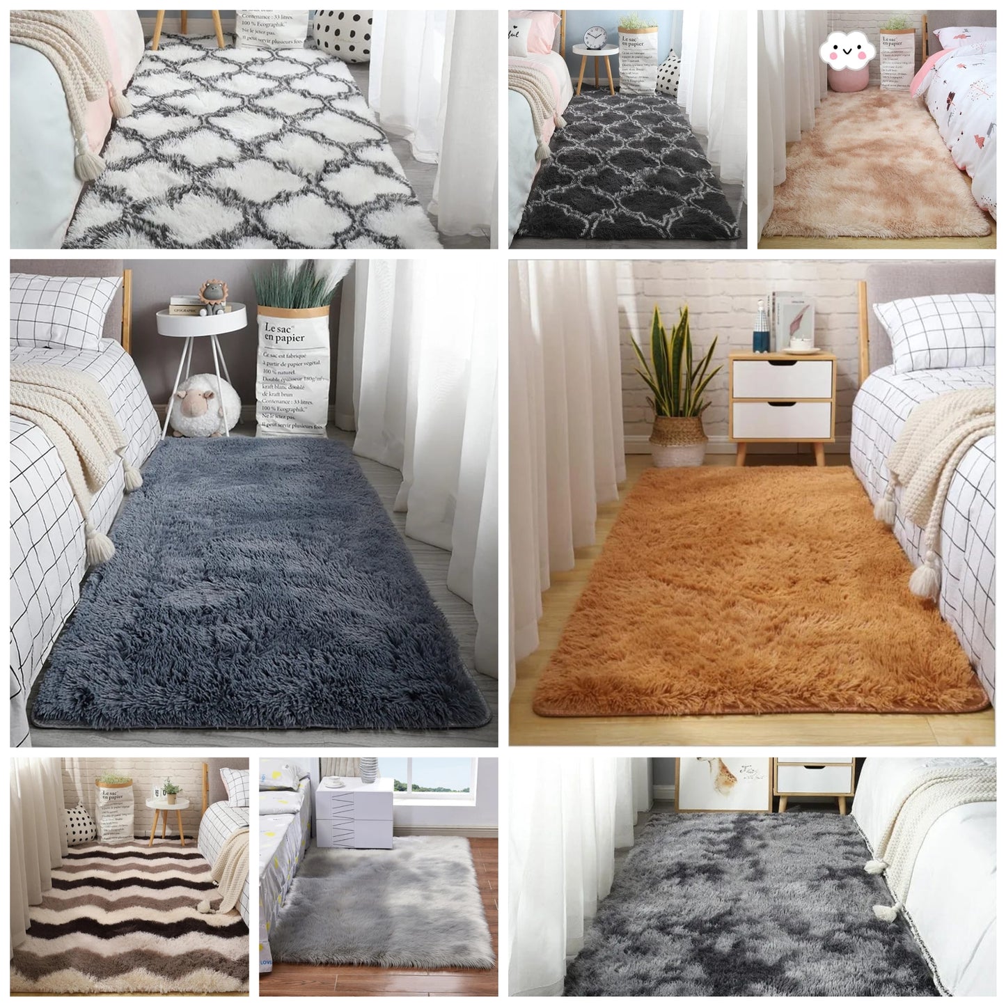 4*6 fluffy bedside carpets