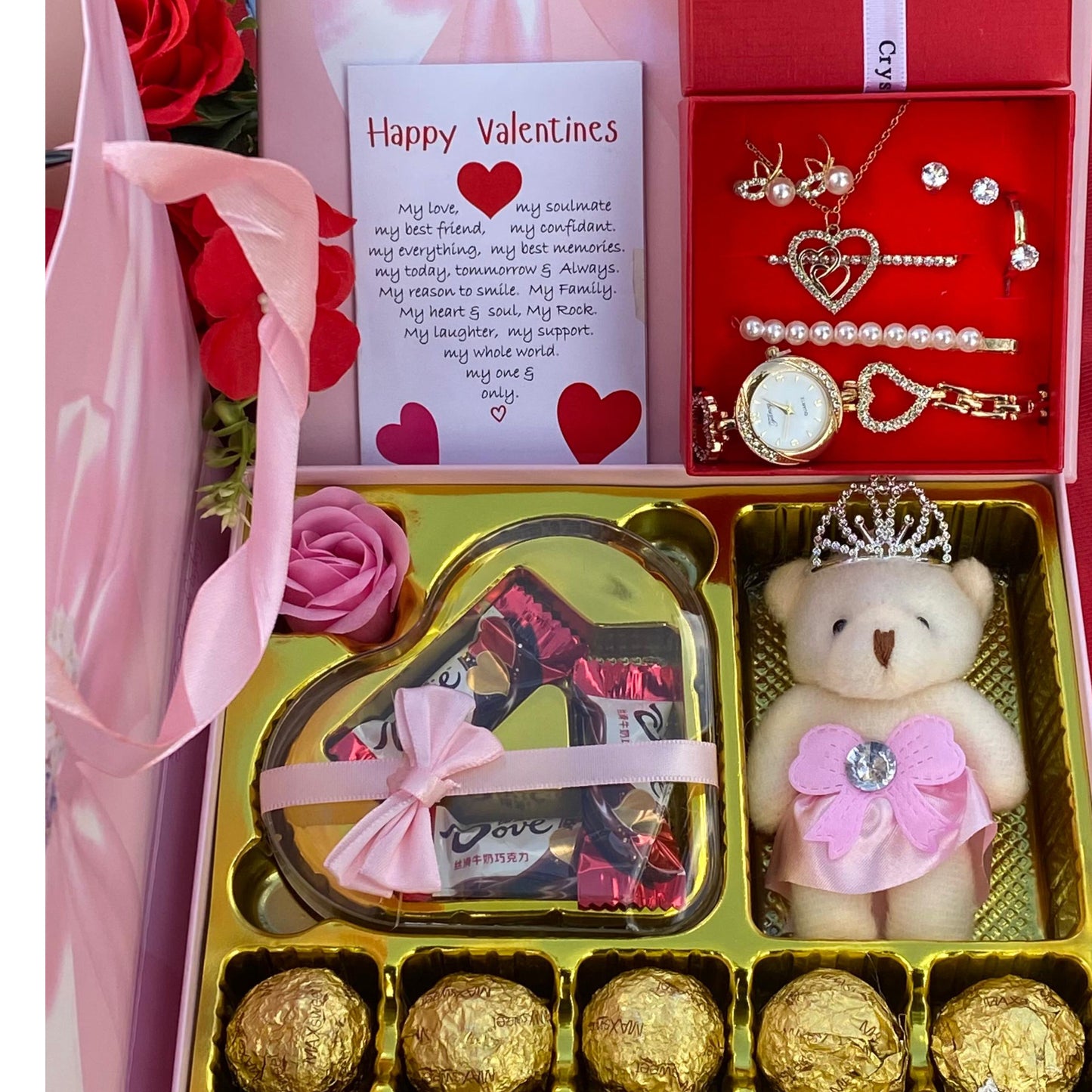 Valentine Jewelry and Chocolate Accessory Gift Set