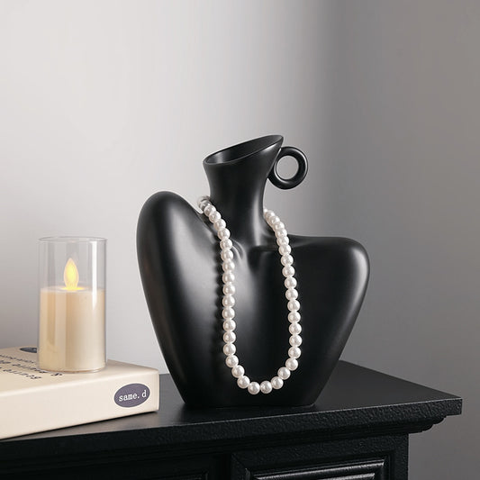 Ceramic collarbone themed vase