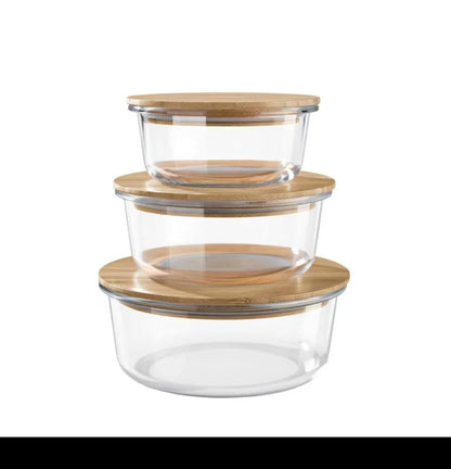 3pcs glass storage container
