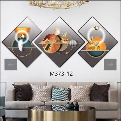 3-Piece Art Décor Wall Hanging Set with Clock