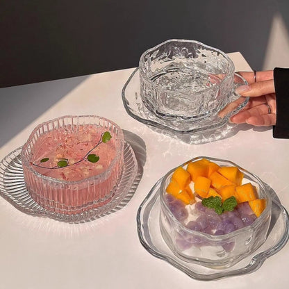 Irregular Bowl And Saucer Dessert Set