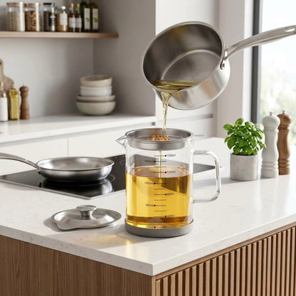 Glass Oil Filter Strainer Pot