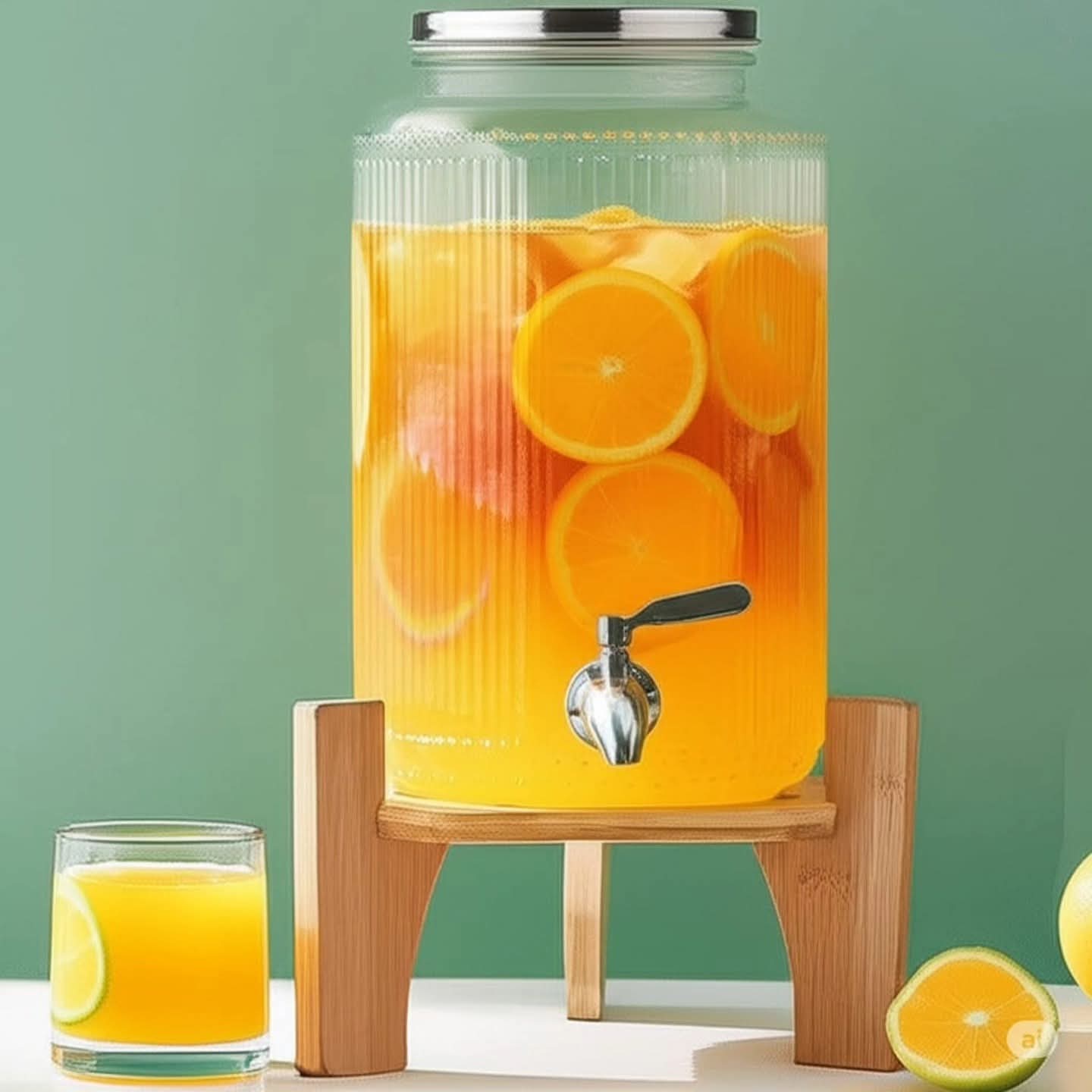 6L ribbed glass juice dispenser Gha