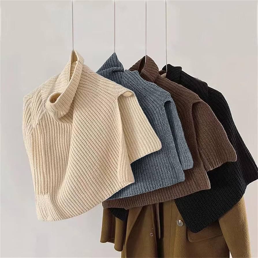 Ribbed Knitted Pullover Scarf