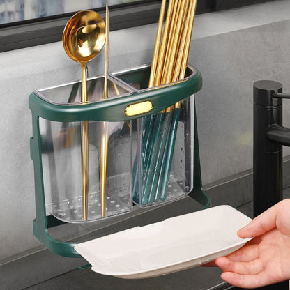 Double grid cutlery organizer