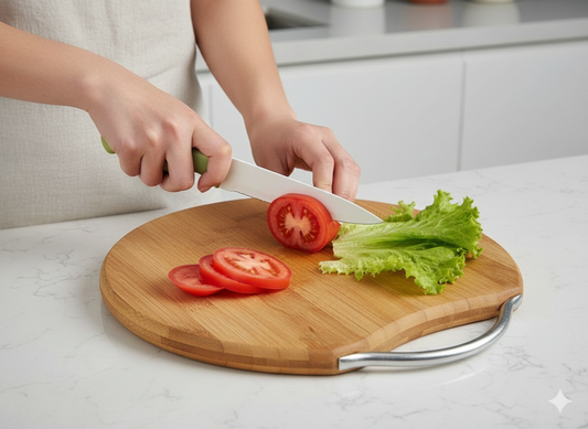 Round bamboo cutting board