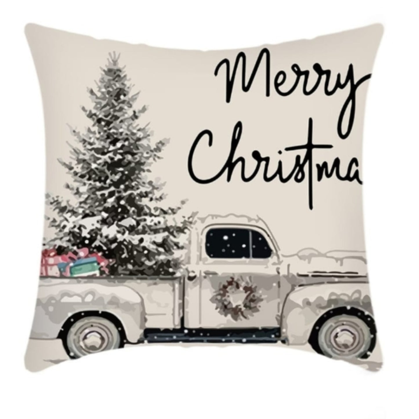 2pcs Christmas Linen Throw pillow cases 