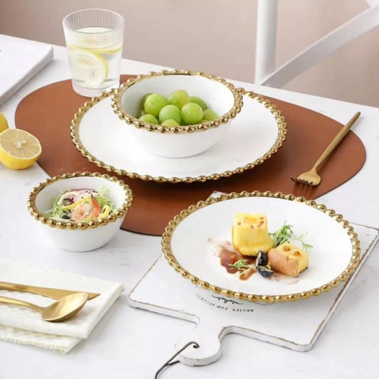 30pcs Dinner set with gold rim