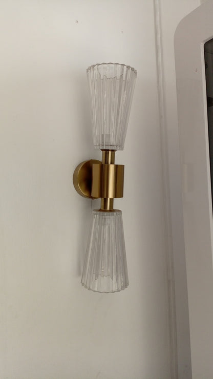 Dual Glass Shade Wall Bracket with bulbs