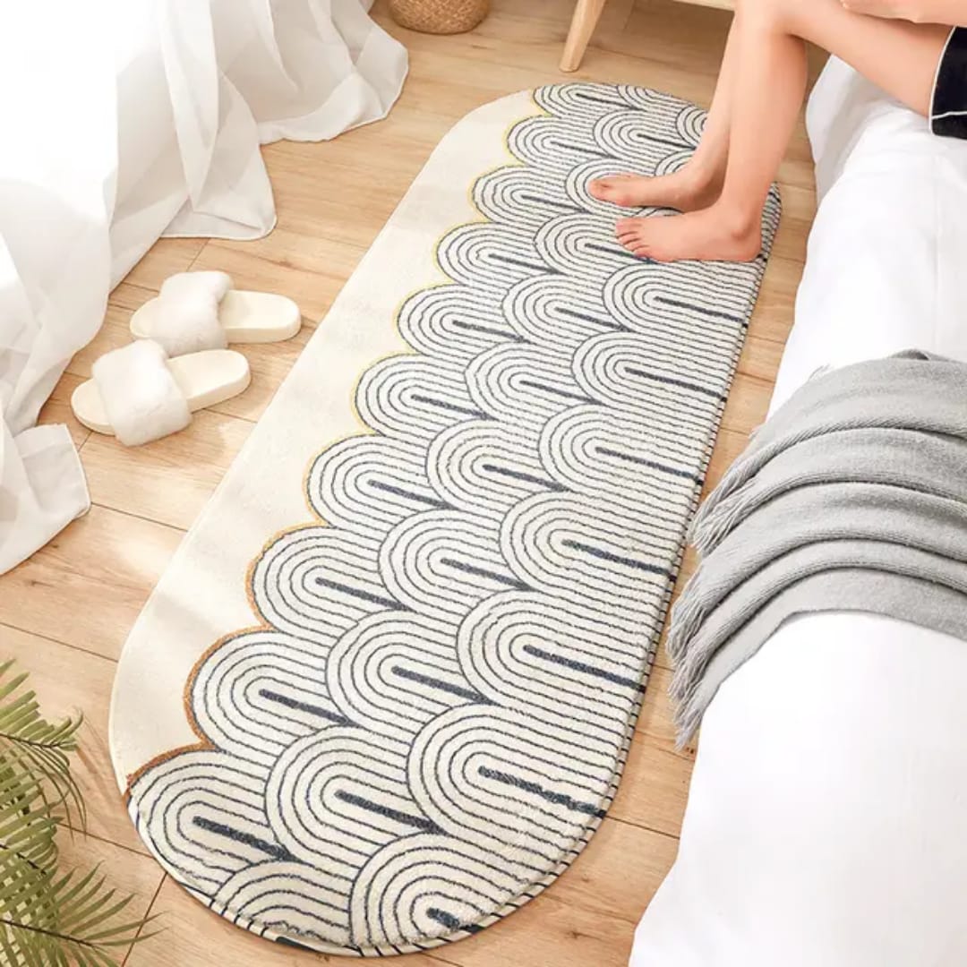 Soft Plush Oval Bedside Runner Rug