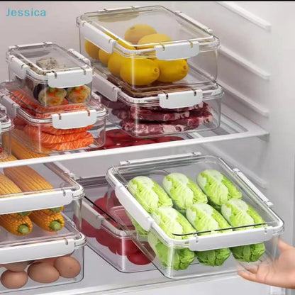 3Pc Airtight Acrylic Fridge Container Set