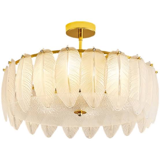 White Feather Ceiling Light