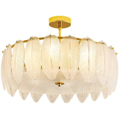 White Feather Ceiling Light