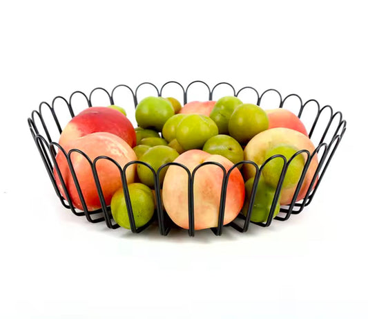 Metal fruit bowl basket round fruit plate