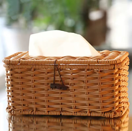 Rattan tissue serviette box