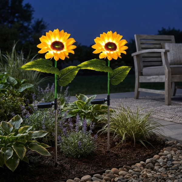 4Pcs Sunflower Solar  Powered Garden Lights