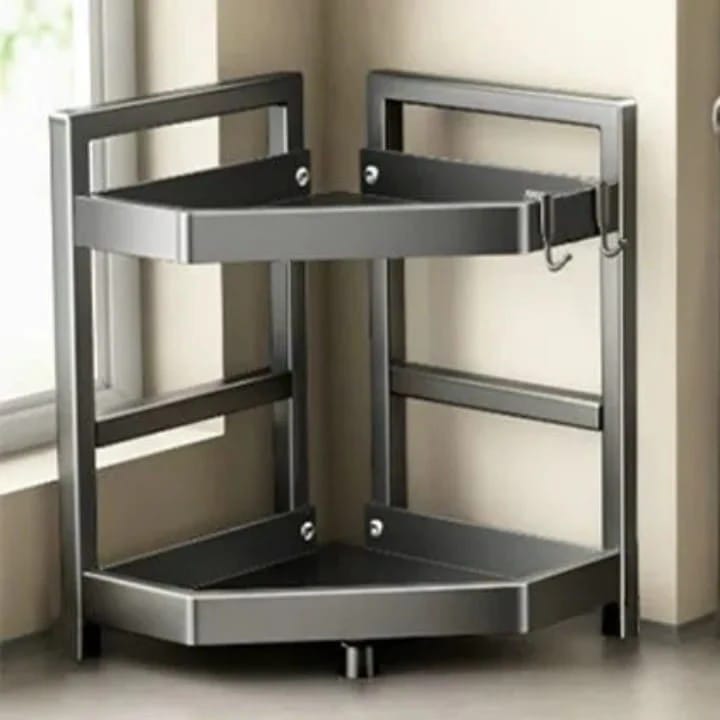 2 Tier Countertop Kitchen Corner Storage Spice Rack