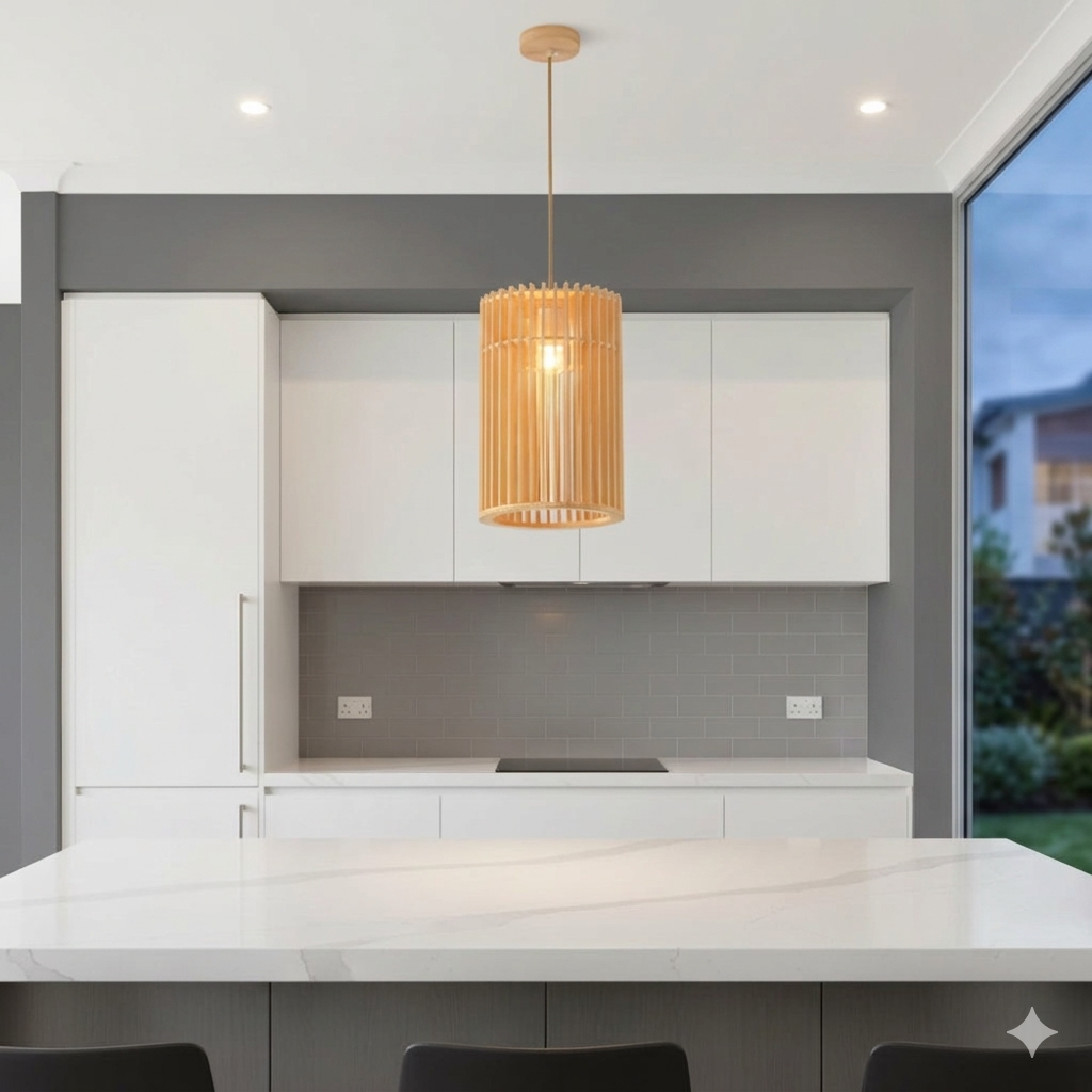 Cylindrical Frame Bamboo Pendant Lamp PL WD25-30