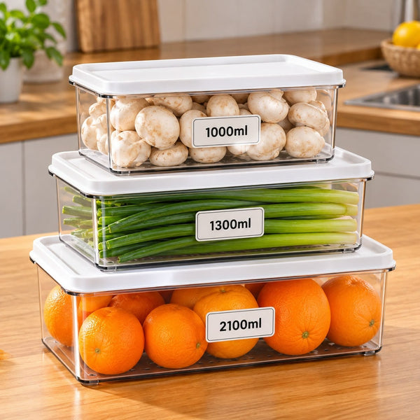 3 Pcs Fridge Pantry Storage Containers