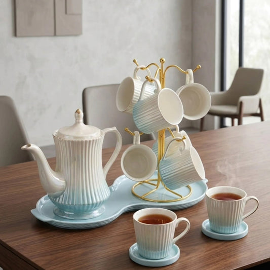 8Pc Tea Kettle and Cups Set